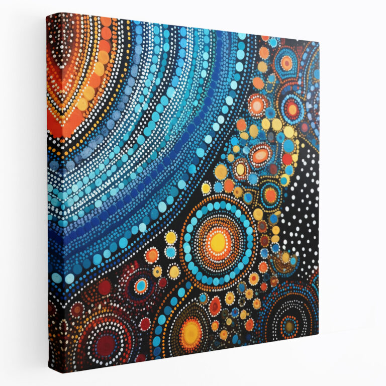 Vibrant Aboriginal Dot Canvas Print - Aboriginal, Home Decoration, Wall Decoration, Vibrant Aboriginal Dot Canvas Print