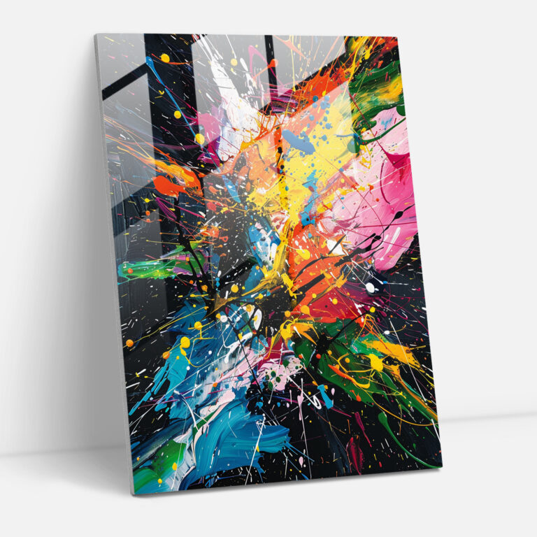 Action Painting Glass Art - Action Painting, Modern Art, Glass Art, Home Decoration