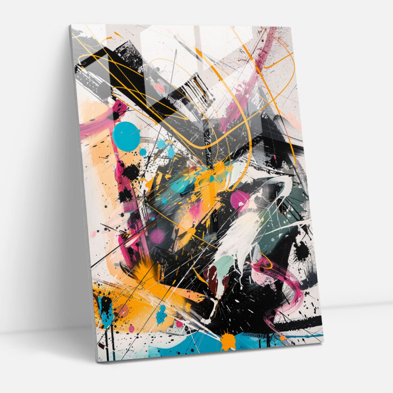 Action Painting Glass Art - Action Painting, Home Decoration, Modern Art, Action Painting