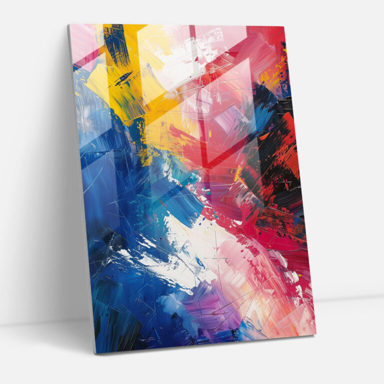 Action Painting Wall Art - Bold Brushstrokes And Energetic Colors - Action Painting, Home Decoration, Glass Wall Art, Modern Art