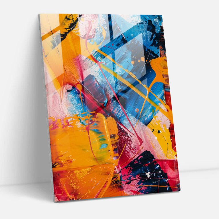 Action Painting Glass Wall Art - Vibrant Color Palette And Spontaneous Marks - Action Painting, Glass Wall Art, Action Painting, Modern Art