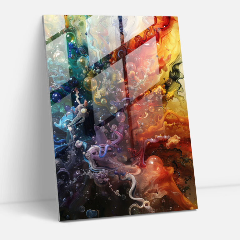 Action Painting Glass Art - Chaotic Patterns And Intricate Details - Action Painting, Home Decoration, Modern Art, Action Painting