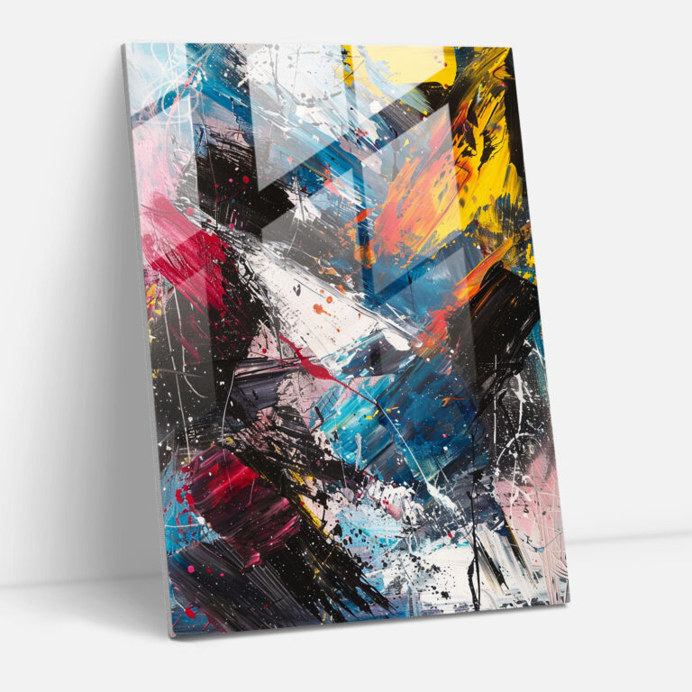 Action Painting Wall Decoration - Raw Energy And Expressive Brushwork - Action Painting, Modern Art, Glass Print, Wall Decoration