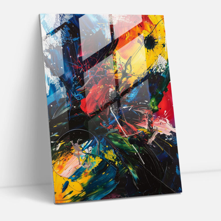 Energetic Brushstrokes Glass Wall Art - Action Painting, Home Decoration, Glass Wall Art, Action Painting