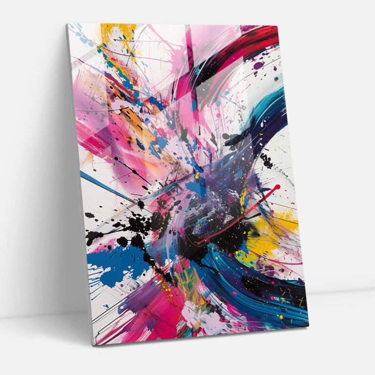 Colorful Swirls Glass Print - Action Painting, Glass Print, Home Decoration, Glass Wall Art
