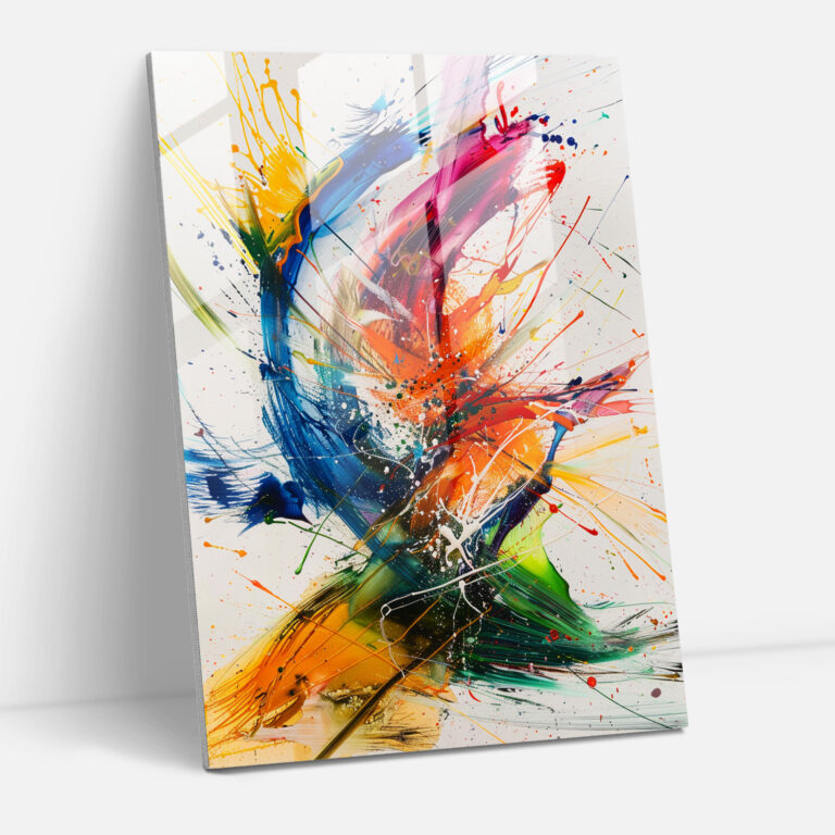 Spontaneous Gestures Glass Art - Action Painting, Modern Art, Home Decoration, Glass Art