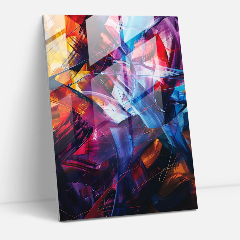 Chaotic Patterns Glass Print - Action Painting, Action Painting, Home Decoration, Modern Art