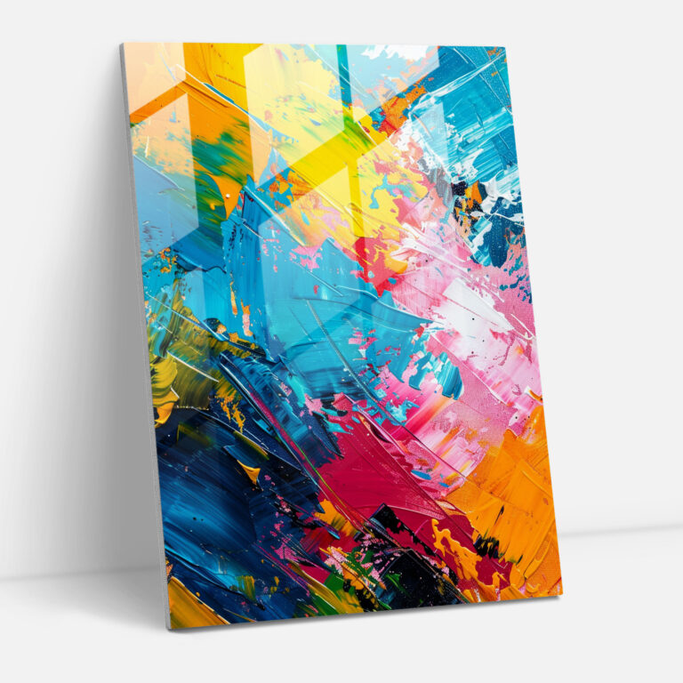 Gestural Marks Glass Print - Action Painting, Modern Art, Home Decoration, Glass Print