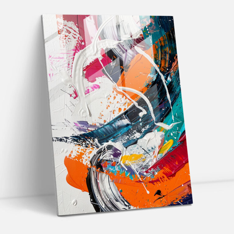 Abstract Swirls Glass Wall Art - Action Painting, Wall Decoration, Glass Wall Art, Action Painting