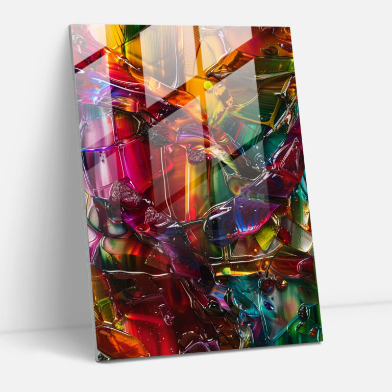 Vibrant Compositions Glass Art - Action Painting, Home Decoration, Wall Decoration, Action Painting