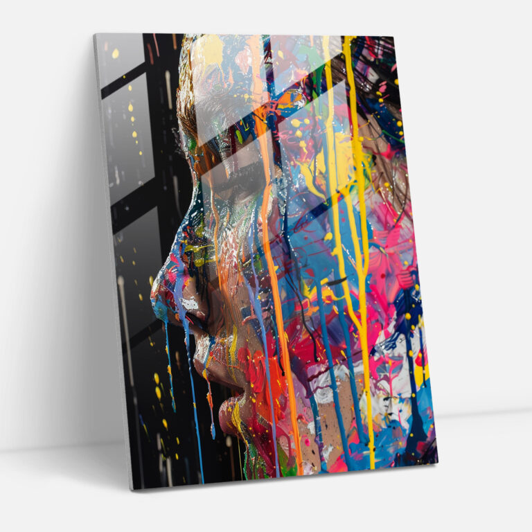 Dynamic Action Painting Glass Wall Art - Action Painting, Glass Art, Glass Wall Art, Wall Decoration