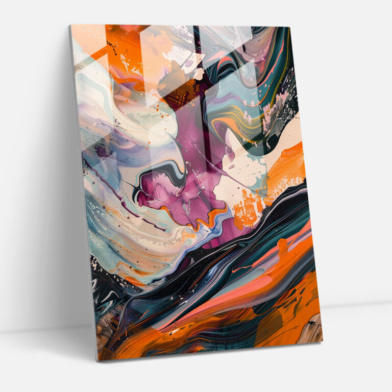 Organic Action Painting Wall Decoration - Action Painting, Action Painting, Glass Art, Glass Print
