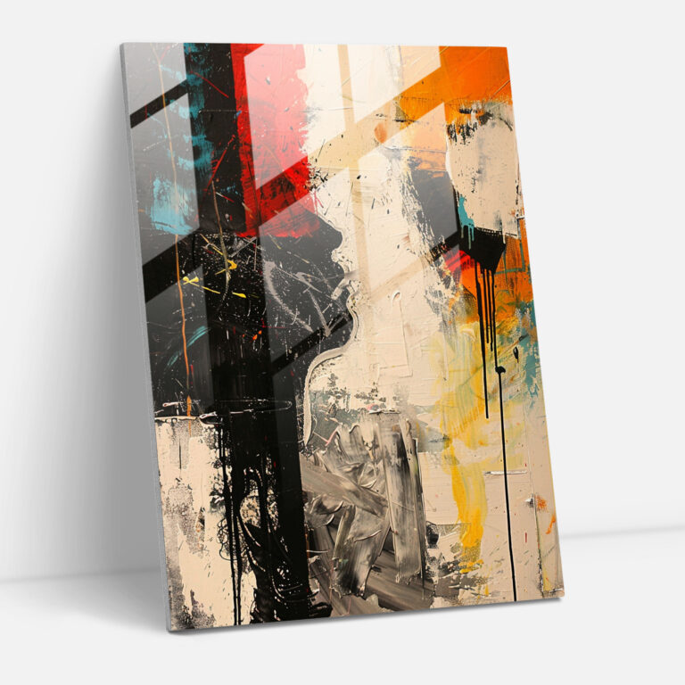 Spontaneous Action Painting Glass Print - Action Painting, Glass Print, Spontaneous Marks, Modern Art