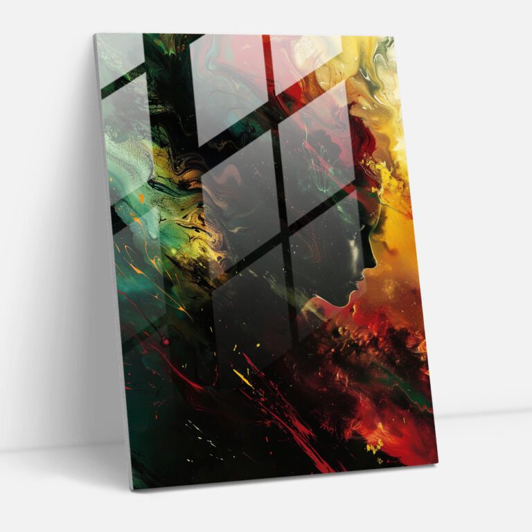Dramatic Action Painting Glass Wall Art - Action Painting, Glass Art, Glass Wall Art, Intense Colors