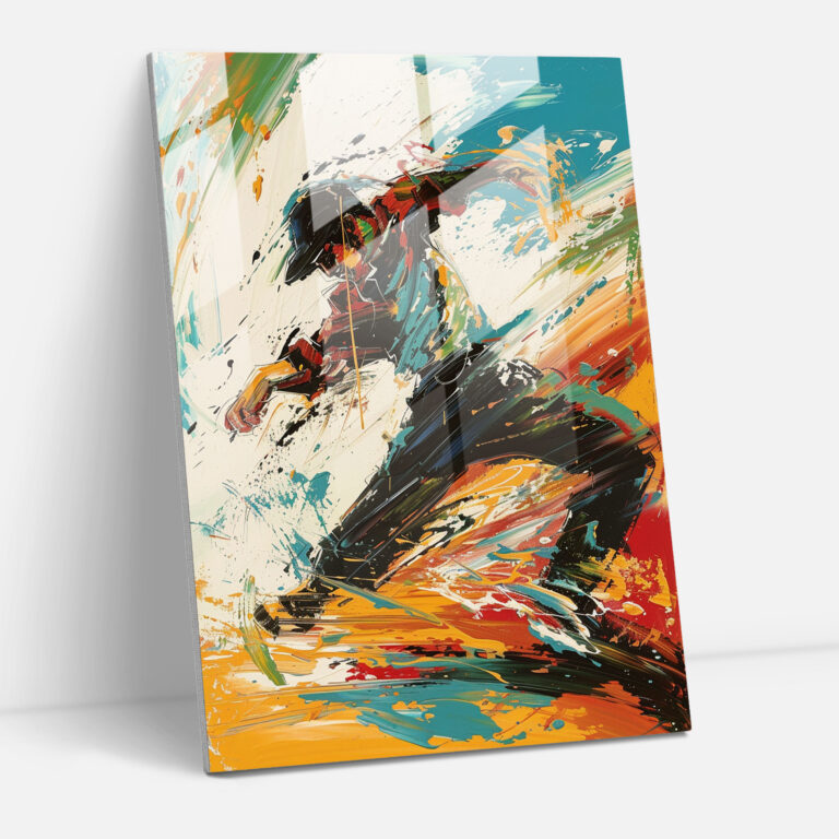 Dynamic Energy Glass Wall Art - Action Painting, Glass Art, Wall Decoration, Glass Wall Art