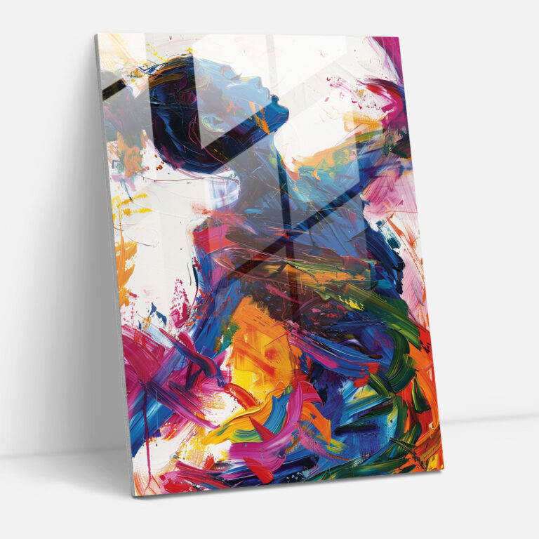 Vibrant Expression Glass Wall Art - Action Painting, Expressive Art, Glass Wall Art, Vibrant Colors