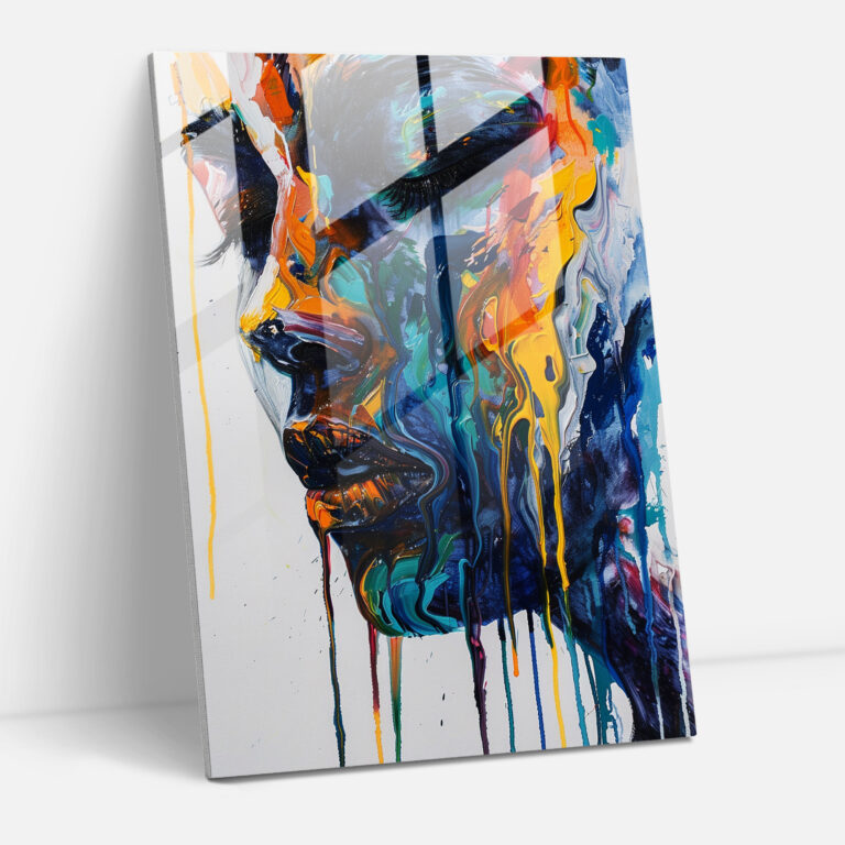 Fluid Motion Glass Art - Action Painting, Movement, Fluid Lines, Glass Art