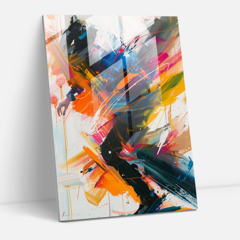 Spontaneous Burst Glass Print - Action Painting, Glass Print, Action Painting, Spontaneous Art