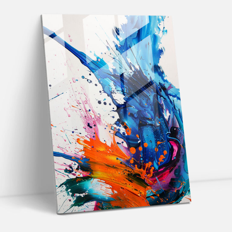 Dynamic Action Painting Glass Wall Art - Action Painting, Wall Decoration, Modern Art, Glass Wall Art