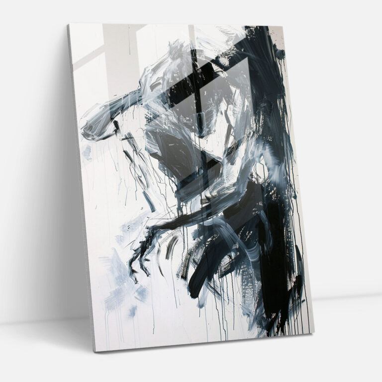 Expressive Gestures Glass Wall Art - Action Painting, Modern Art, Expressive Art, Home Decoration