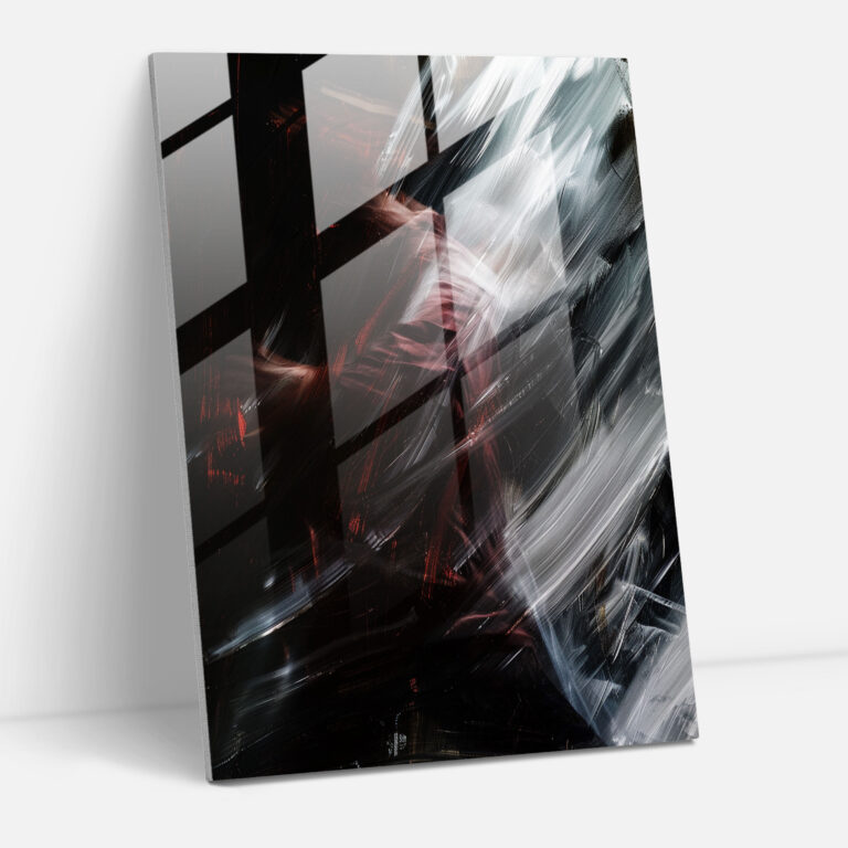 Captured Motion Glass Print - Action Painting, Action Painting, Home Decoration, Wall Decoration