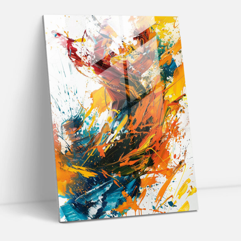Depth Of Brushstrokes Glass Wall Art - Action Painting, Depth Art, Home Decoration, Glass Wall Art