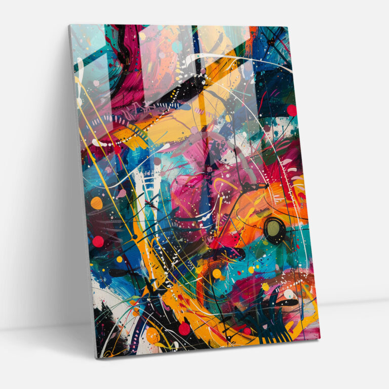 Rhythmic Patterns Glass Print - Action Painting, Modern Art, Glass Print, Pattern Art