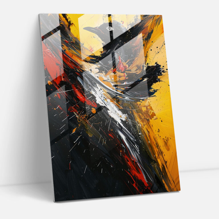 Powerful Energy Glass Wall Art - Action Painting, Glass Wall Art, Glass Art, Modern Art