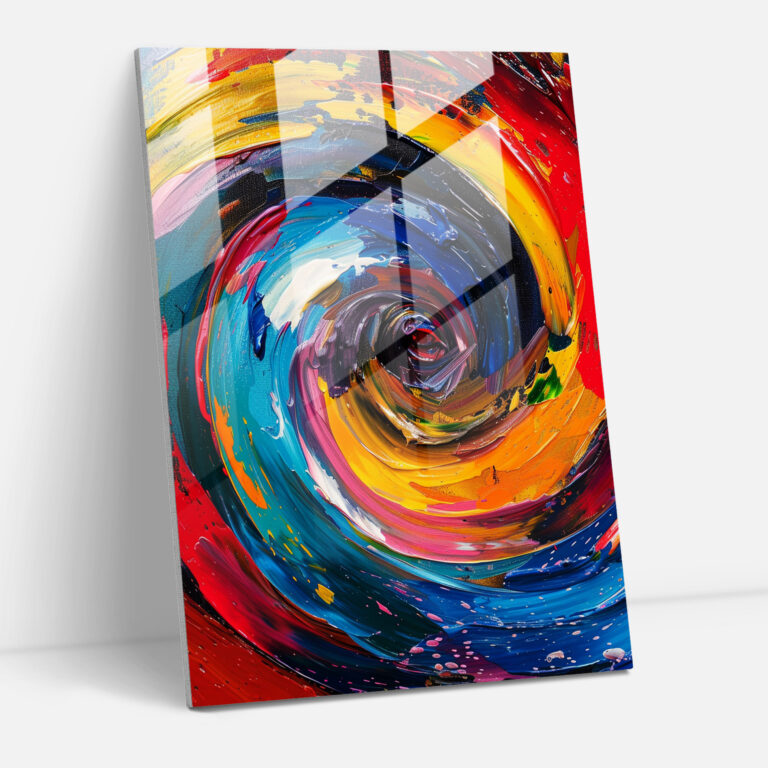 Action Painting Glass Art - Whirling Spirals - Action Painting, Whirlwind Of Colors, Colorful Spirals, Glass Art