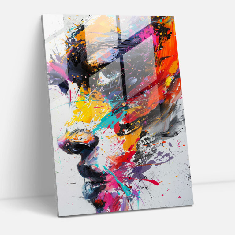 Colorful Splatters Glass Wall Art - Action Painting, Modern Art, Wall Decoration, Action Painting
