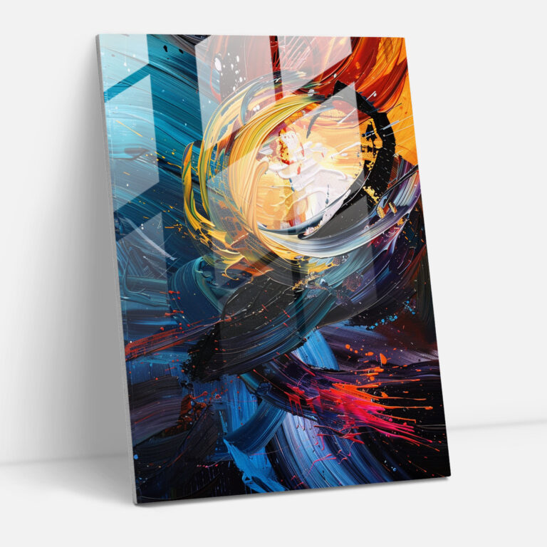 Swirling Lines Glass Print - Action Painting, Glass Wall Art, Glass Print, Wall Decoration