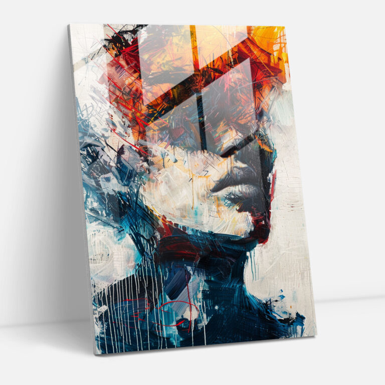 Expressive Gestures Glass Wall Art - Action Painting, Modern Art, Home Decoration, Action Painting