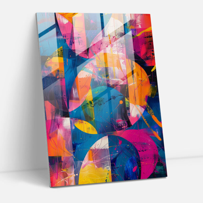 Action Painting Glass Print - Action Painting, Modern Art, Glass Wall Art, Home Decoration