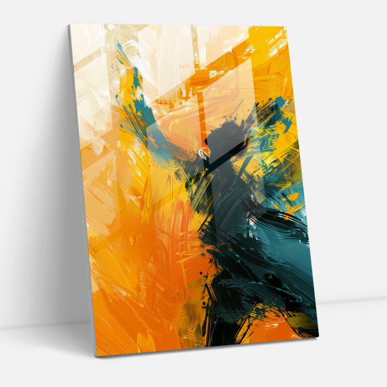 Dynamic Action Painting Glass Wall Art - Action Painting, Wall Decoration, Modern Art, Glass Wall Art