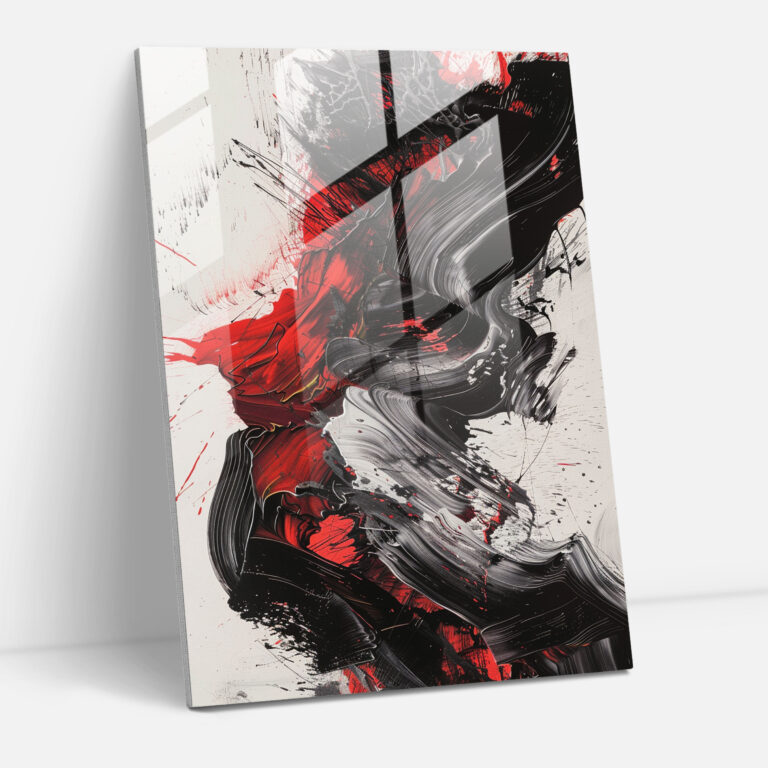 Expressive Action Painting Glass Wall Art - Action Painting, Modern Art, Glass Wall Art, Wall Decoration