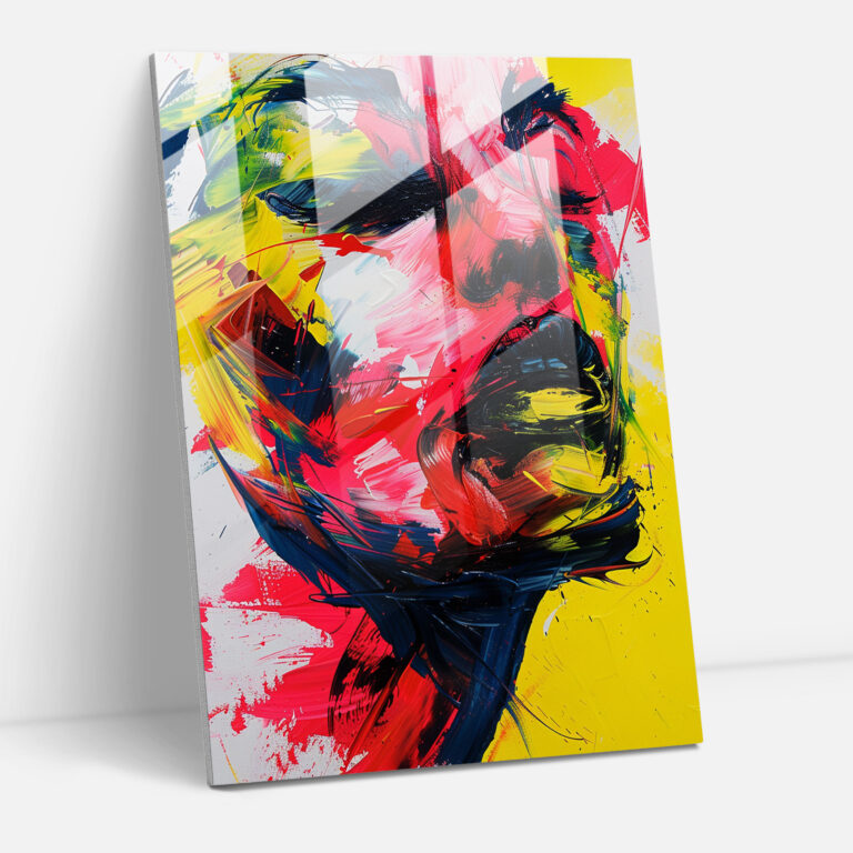 Bold Action Painting Glass Print - Action Painting, Modern Art, Home Decoration, Wall Decoration