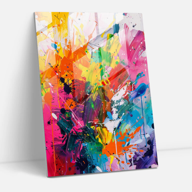 Expressive Action Painting Glass Art - Action Painting, Chaotic, Expressive, Splashes