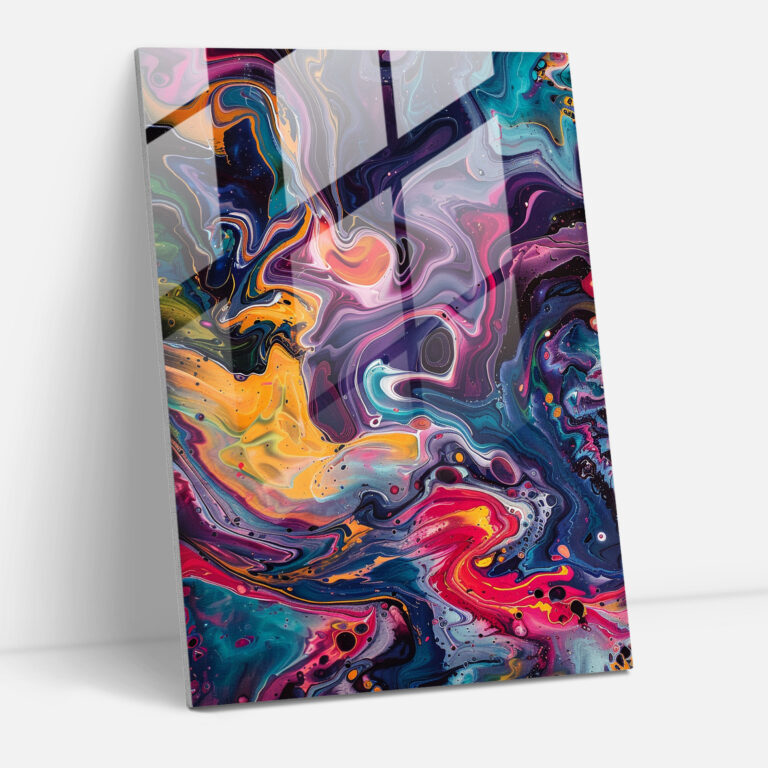 Mesmerizing Swirls Action Painting Glass Wall Art - Action Painting, Glass Print, Action Painting, Lines