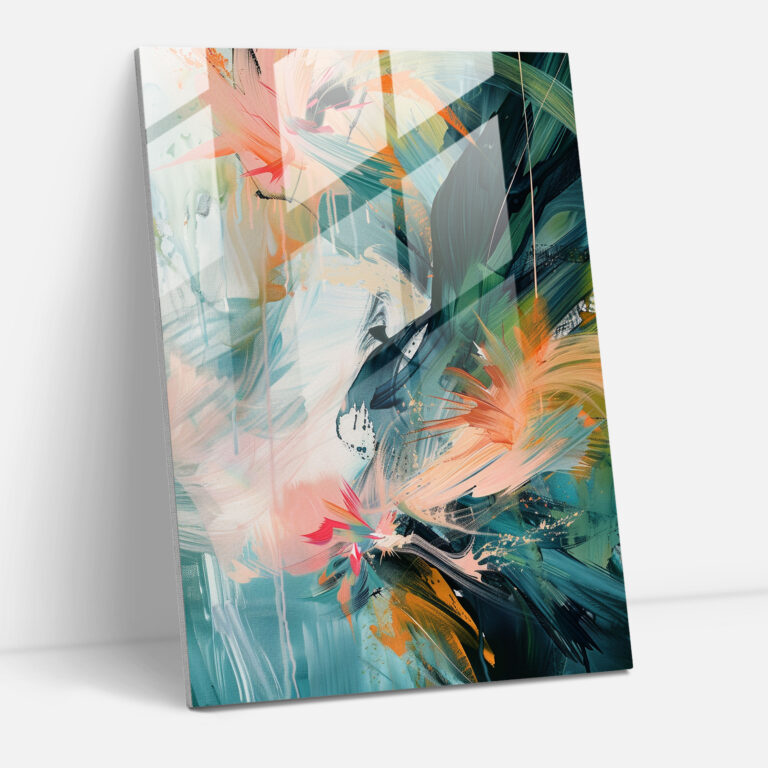Pastel Fluidity Glass Wall Art - Action Painting, Action Painting, Modern Art, Glass Print