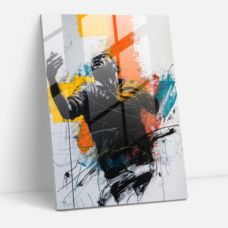Expressive Gestures Glass Print - Action Painting, Glass Print, Home Decoration, Glass Wall Art