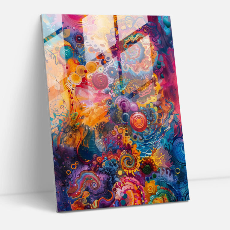 Intricate Swirls Glass Wall Art - Action Painting, Glass Print, Glass Wall Art, Wall Decoration