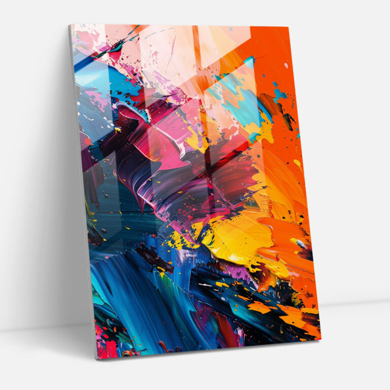 Action Painting Glass Print - Action Painting, Action Painting, Home Decoration, Glass Wall Art