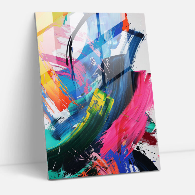 Spontaneous Action Painting Glass Wall Art - Action Painting, Wall Decoration, Modern Art, Glass Wall Art