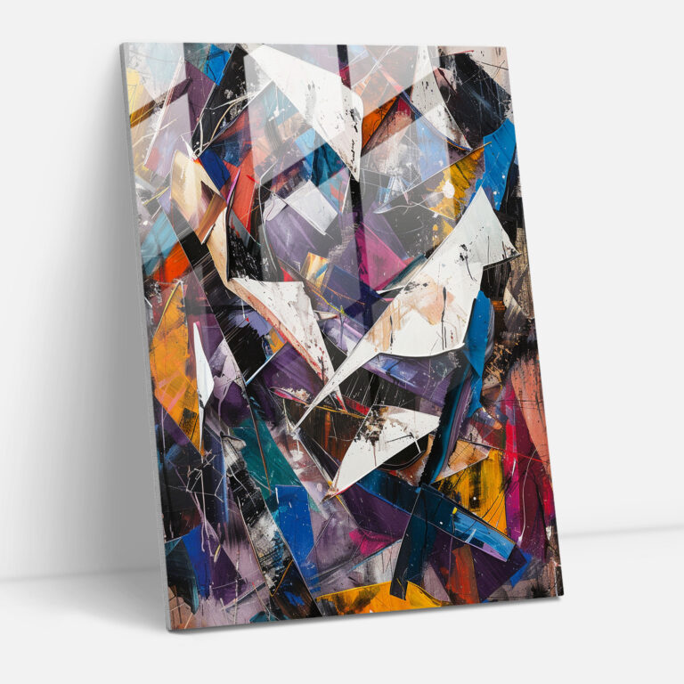 Chaotic Action Painting Glass Wall Art - Action Painting, Glass Wall Art, Home Decoration, Wall Decoration