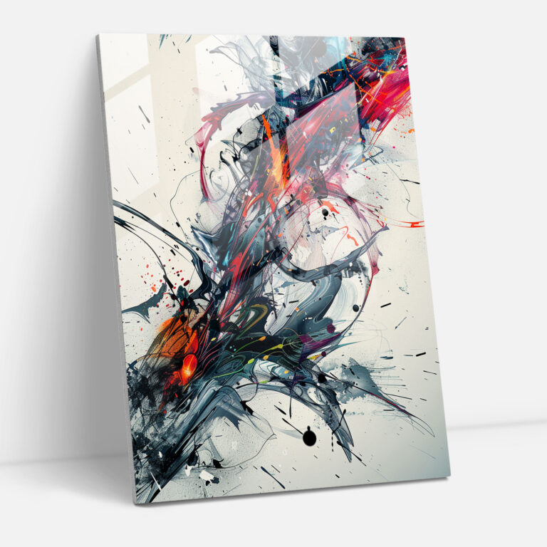 Harmonious Action Painting Glass Print - Action Painting, Action Painting, Home Decoration, Glass Print