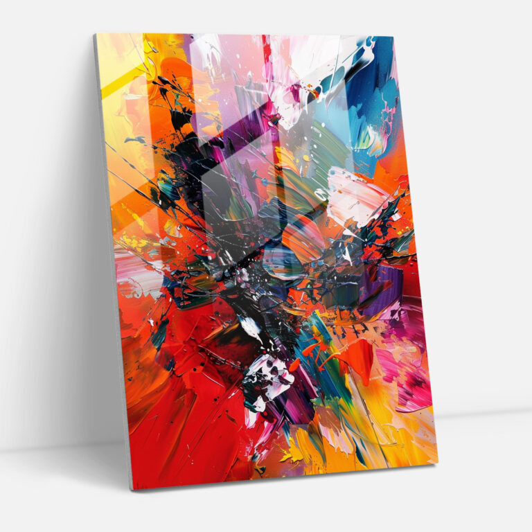 Dramatic Action Painting Glass Wall Art - Action Painting, Action Painting, Modern Art, Wall Decoration