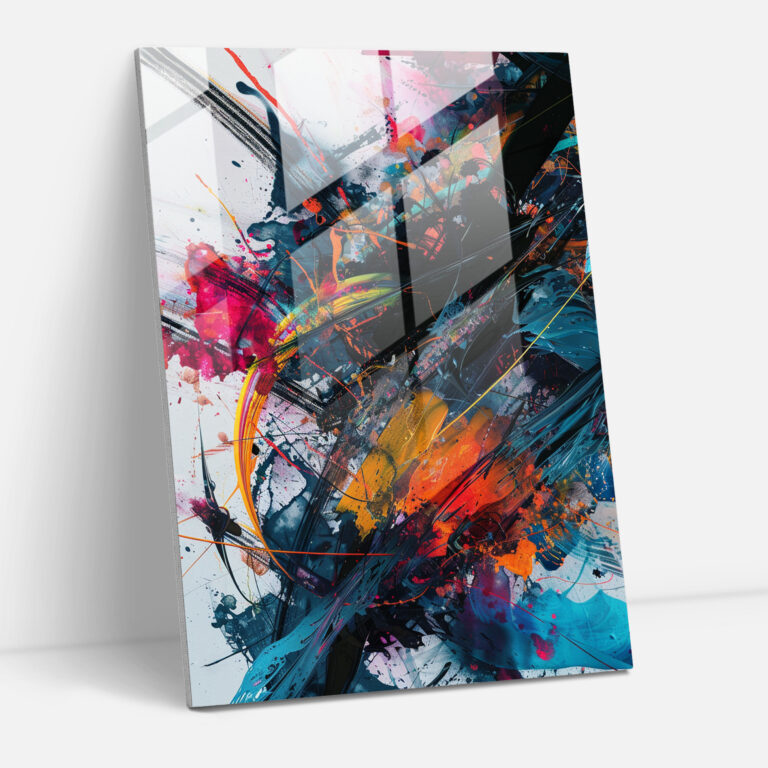 Action Painting Home Decoration - Action Painting, Modern Art, Glass Print, Action Painting