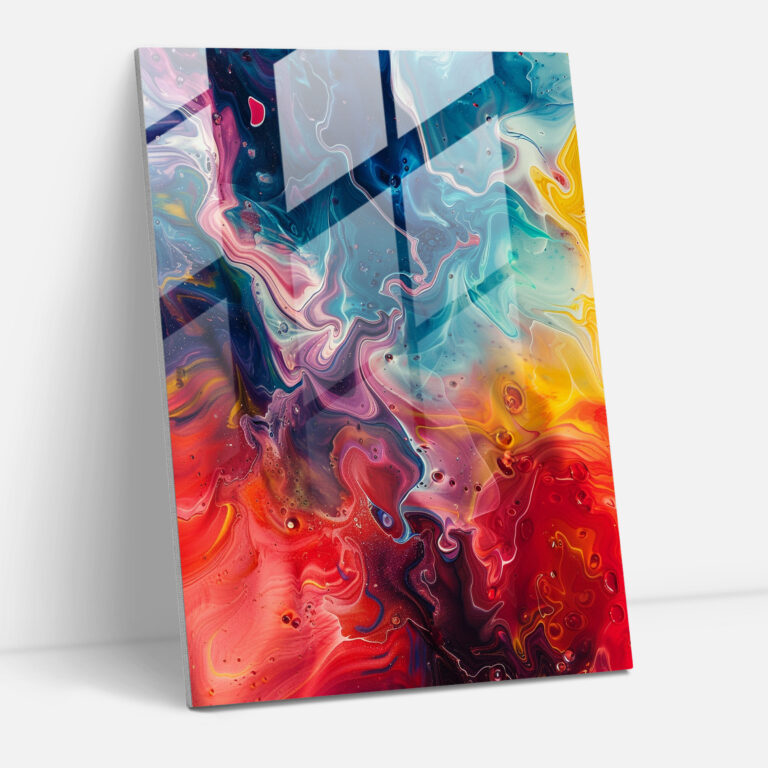 Organic Colors Glass Wall Art - Action Painting, Glass Wall Art, Action Painting, Wall Decoration