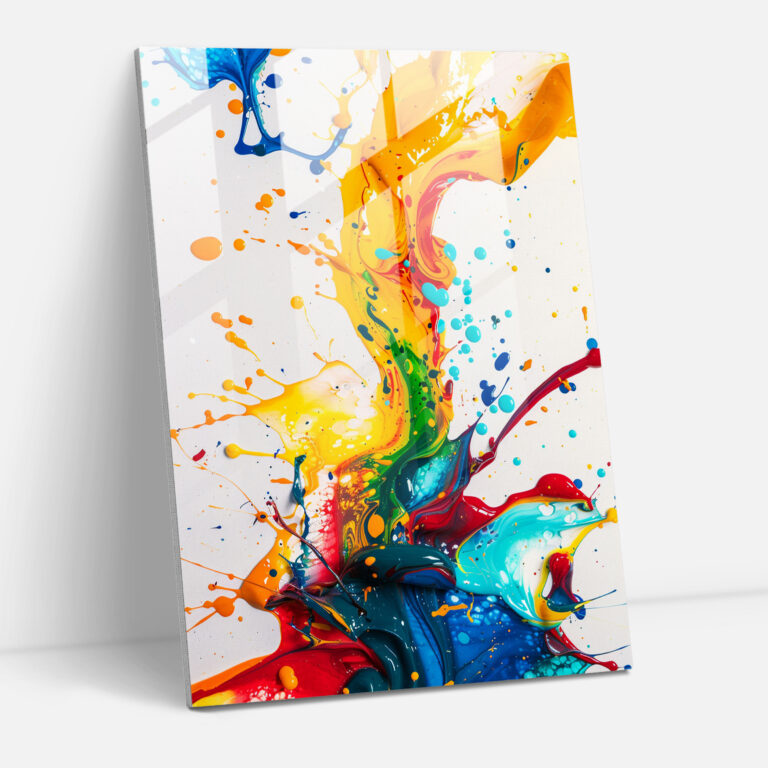 Energetic Swirls Glass Wall Art - Action Painting, Wall Decoration, Action Painting, Home Decoration
