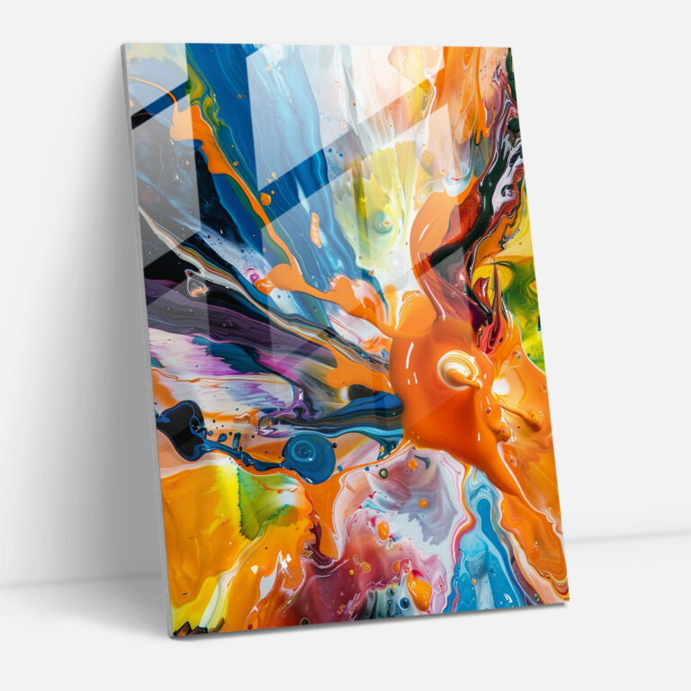 Action Painting Glass Art - Fluid Movements And Bright Colors - Action Painting, Wall Decoration, Colorful Art, Modern Art